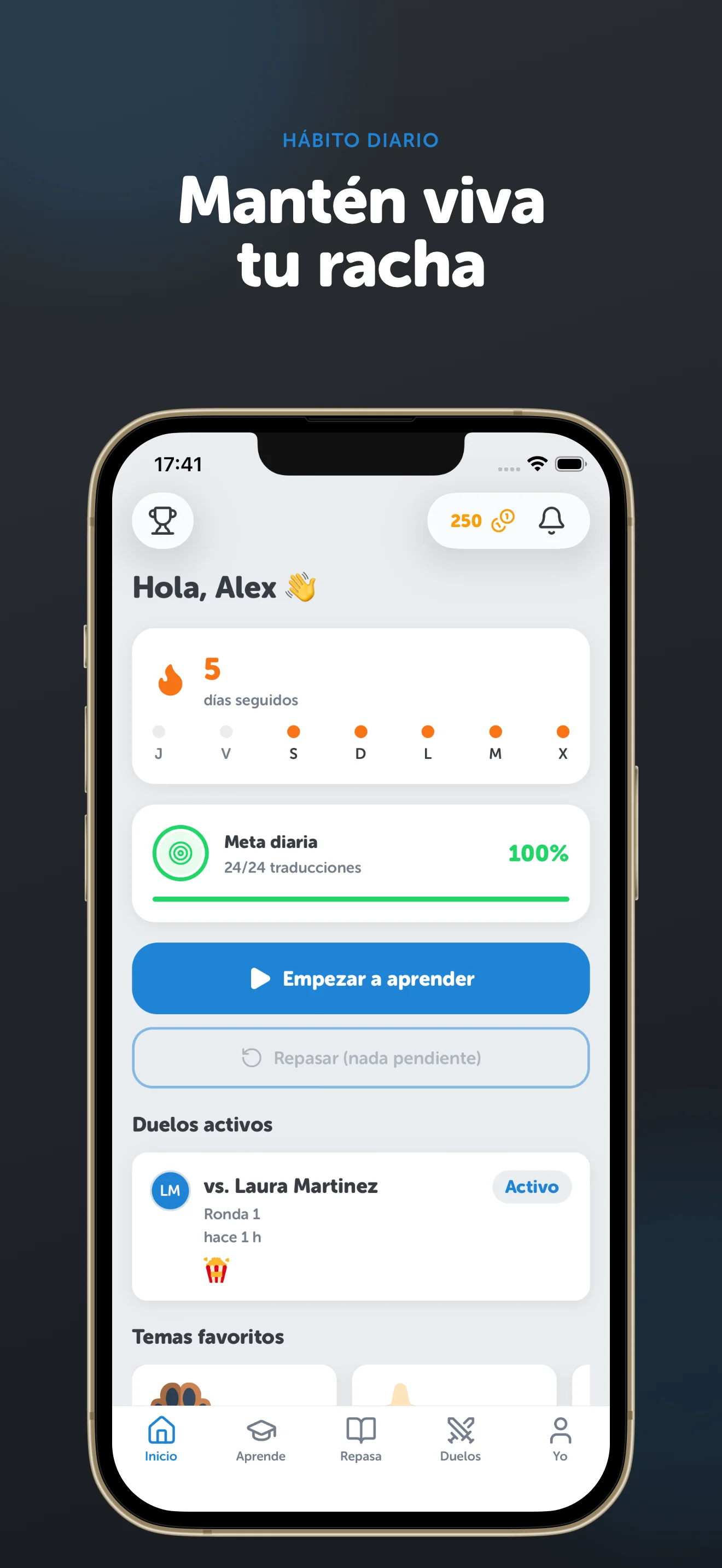 Captura de la app Vocaboola 4