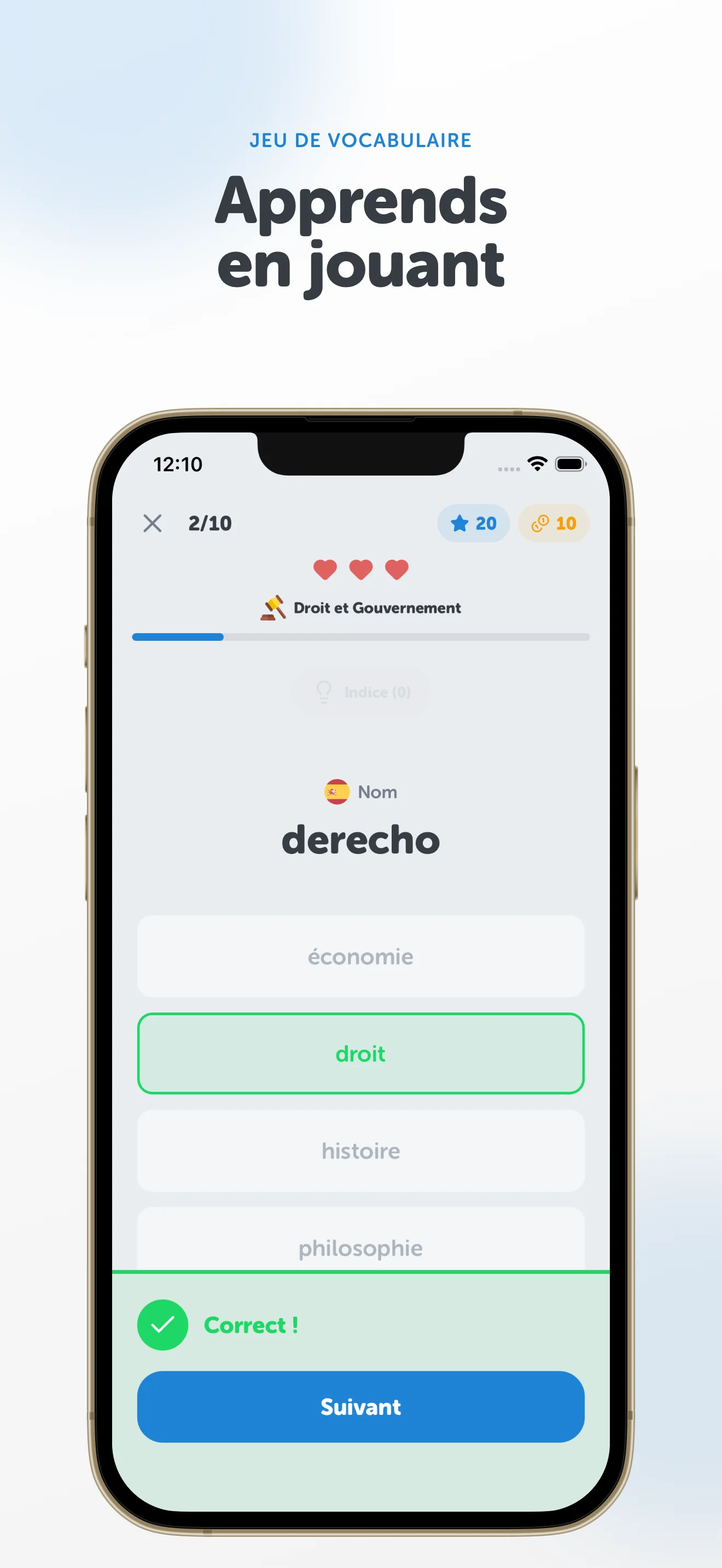 Capture d'écran de l'app Vocaboola 1