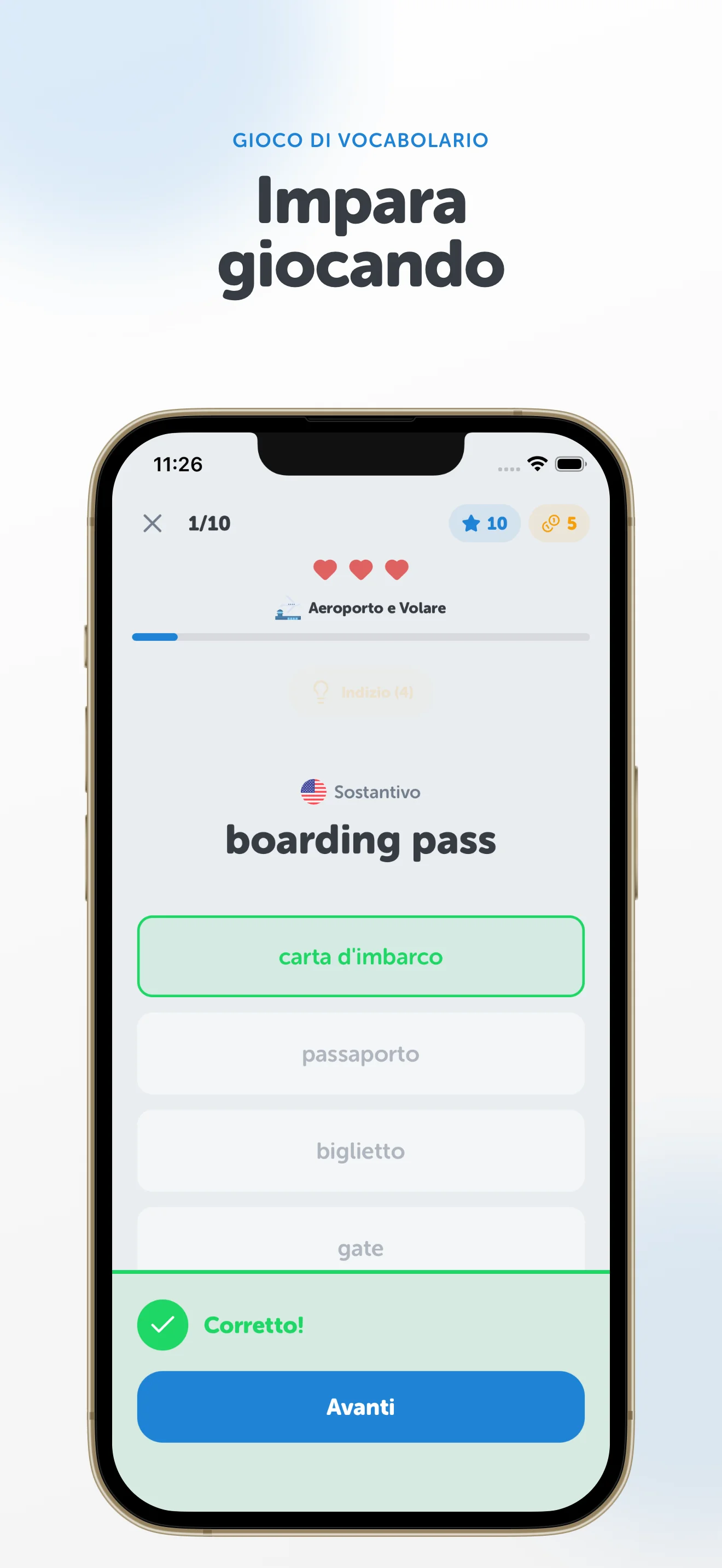 Screenshot dell'app Vocaboola 1