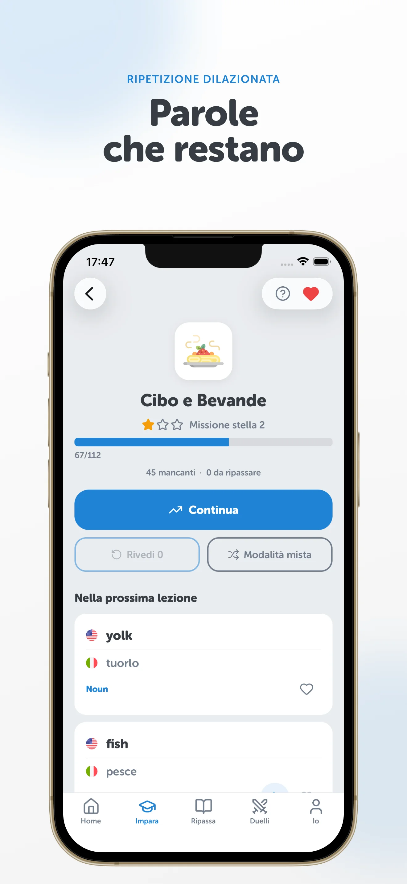 Screenshot dell'app Vocaboola 3