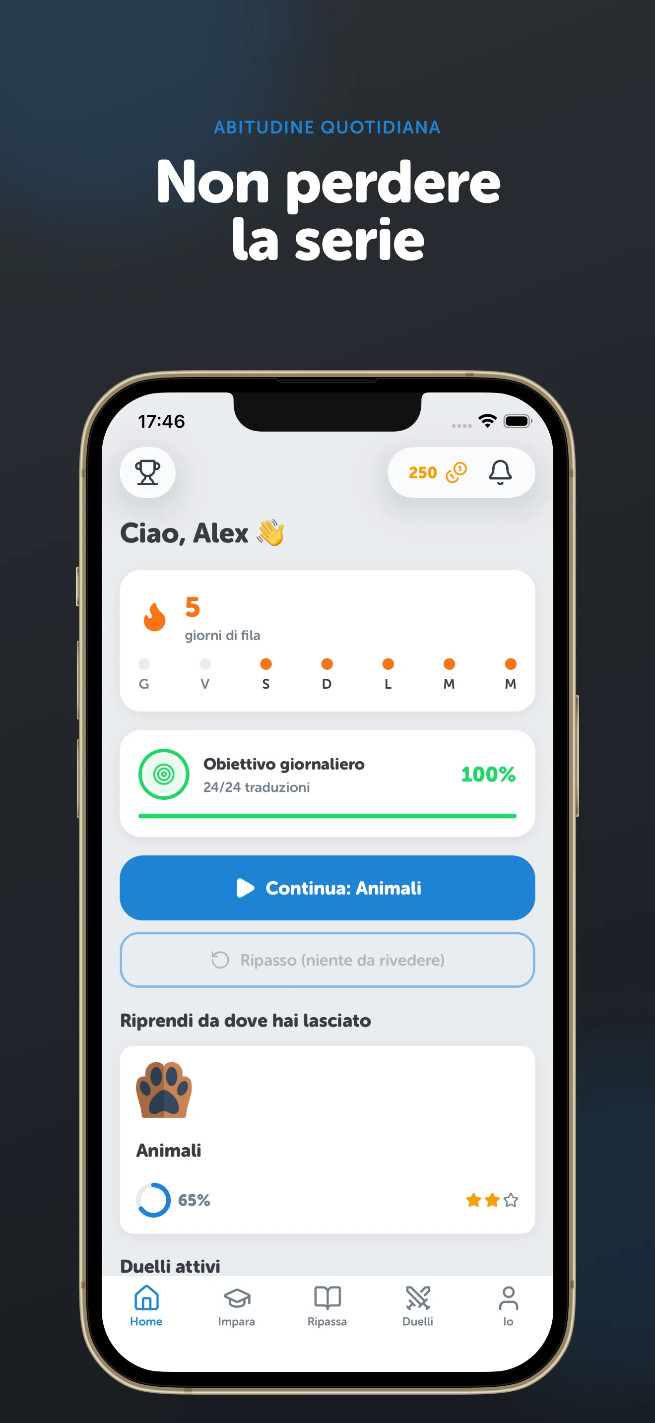 Screenshot dell'app Vocaboola 4